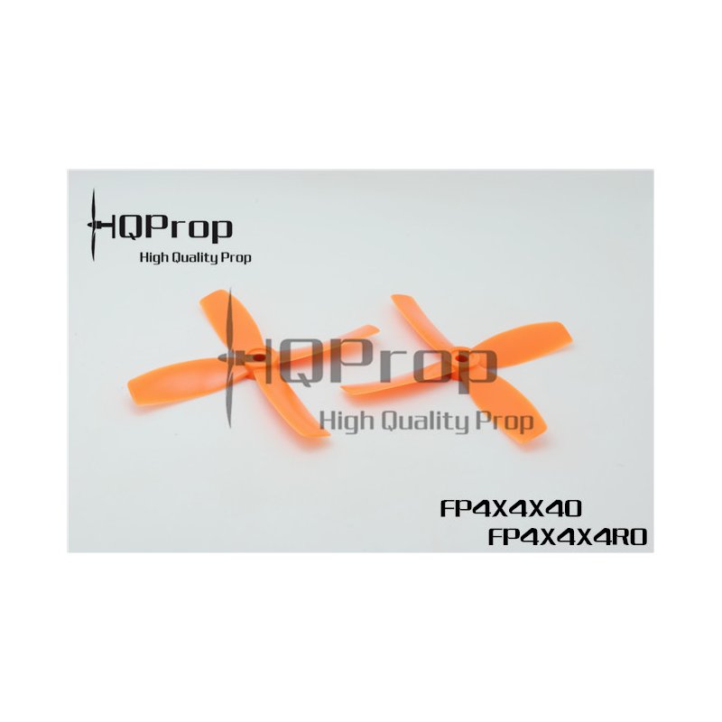 HQProp Vierblatt 4"x4x4O (10.16cm ) Bullnose Propeller Set orange - 4 Stck., Glas verst.
