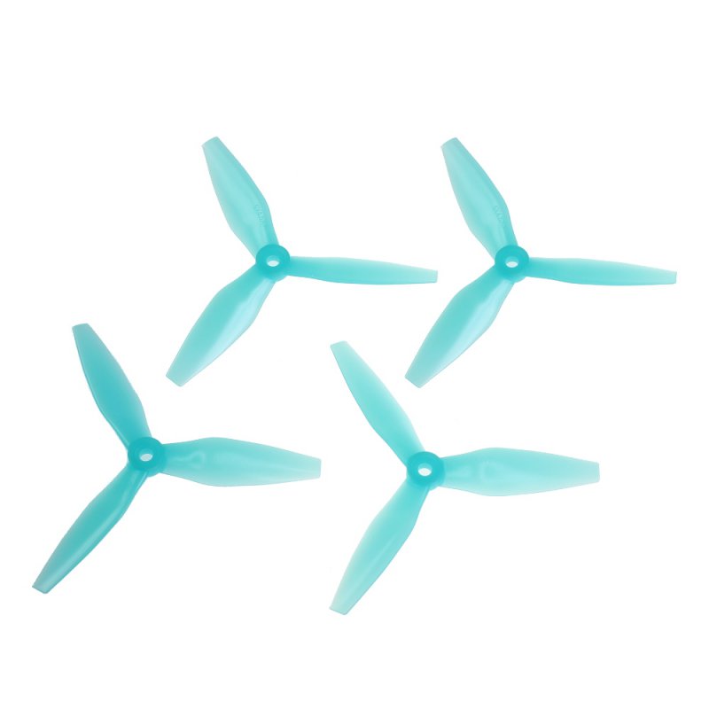 HQProp 3 Blade DP 5"x4,5x3 V3 (12,7cm) Durable Propeller Set transparent Blue - 4 pcs, Polycarbonat
