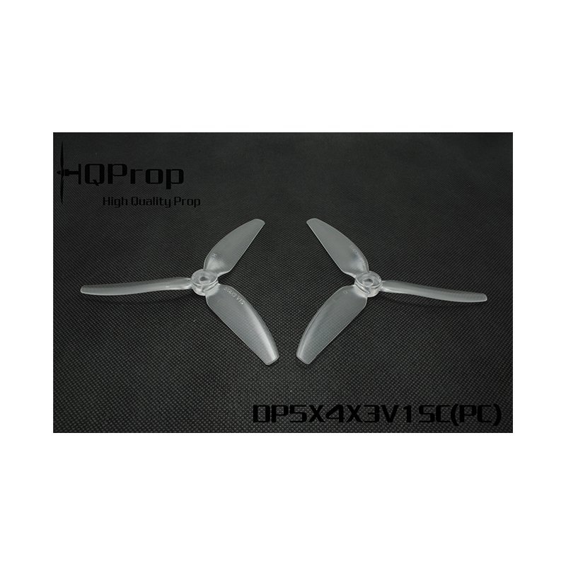 HQProp Dreiblatt DP 5"x4,3x3 V1S (12,7cm) Durable Prop  durchsichtig - 4 Stck., Polycarbonat