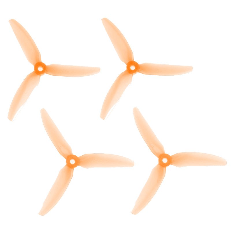 HQProp Triple Prop DP 5"x4.3x3  V1S (12,7cm) Durable Propeller Set Light Orange 2CW and 2CCW, Polycarbonat