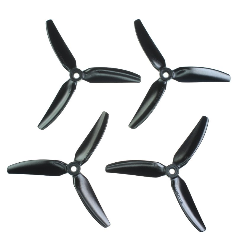 HQProp 3 Blade DP 5"x4,5x3 V1S (12,7cm) Durable Propeller Set Black - 4 pcs, Polycarbonate