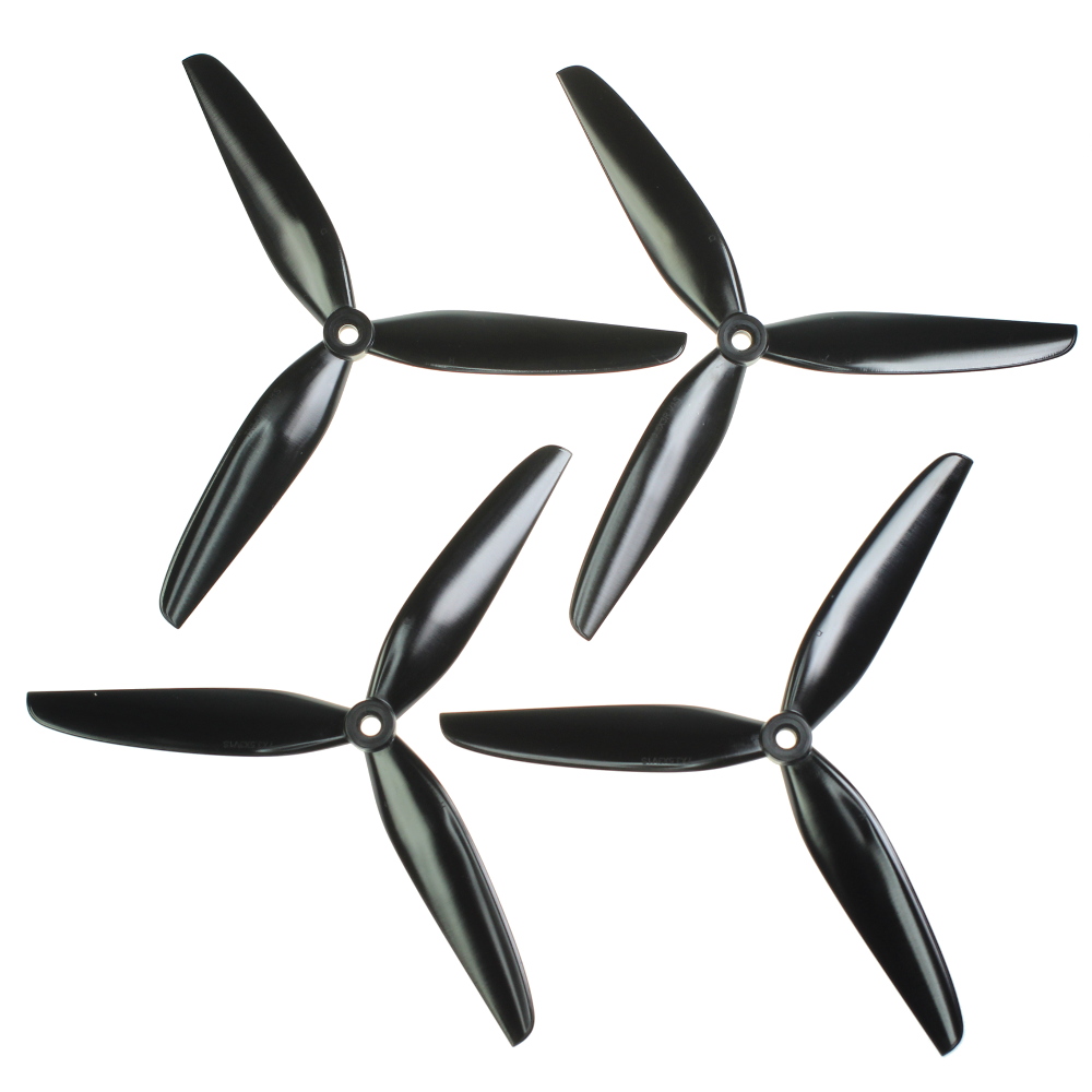 HQProp Dreiblatt DP 7"x3,5x3 V1S (20,32cm) Durable Propeller Set black 2CW und 2CCW, Polycarbonat